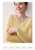 Women's 100% Cashmere V-Neck Ribbed Cardigan - Slimming, Versatile, and Warm Knit Sweater Coat