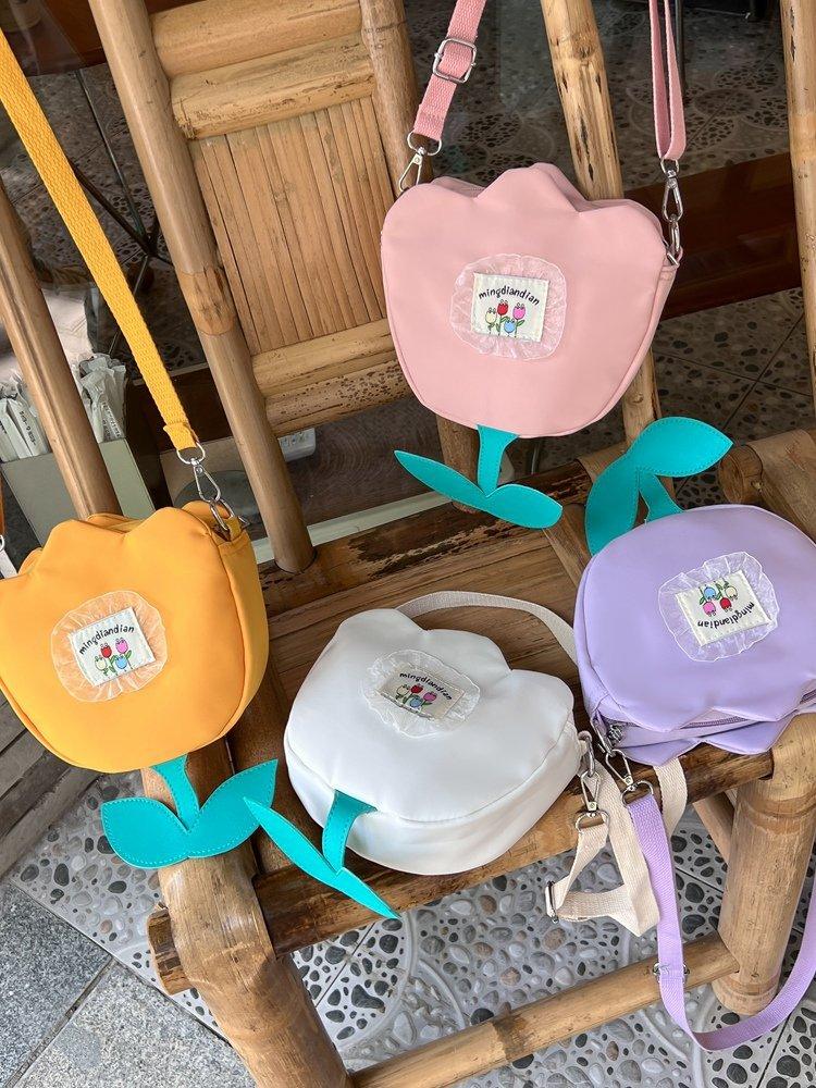 Summer Japanese College Style Shoulder Bag Small Fresh And Cute Hit Color Flower Girl Messenger Bag Coin Purse