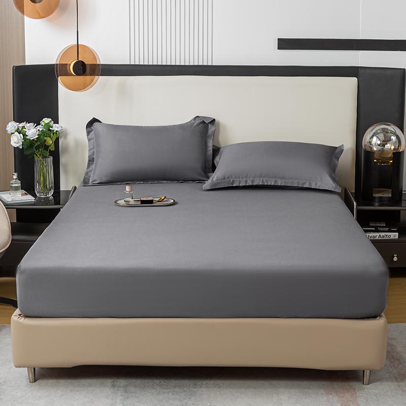 Black Fitted Sheet Home Bed Linen 90x200 Bed Cover with Elastic Band tampa de colchão Double Bedsheet(Pillowcase Need Order)