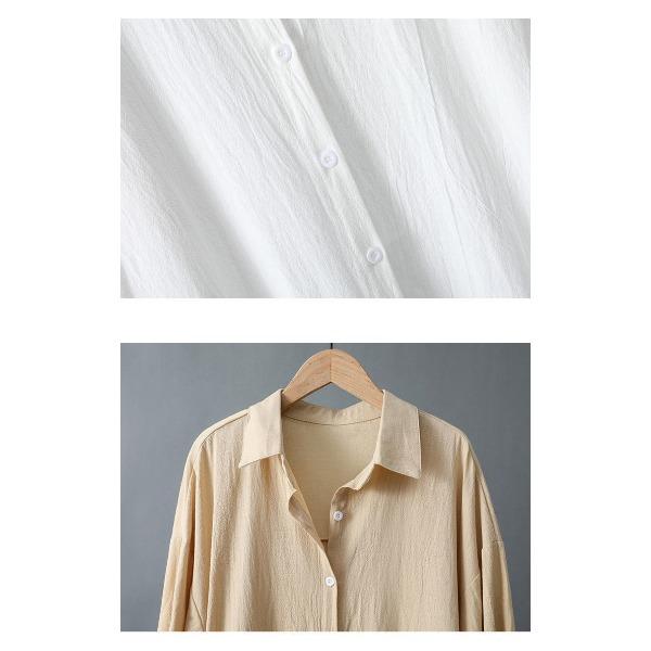 WTEMPO Women's Shirt Solid Color Top Medium Long Loose Shirt Long Sleeve Large Size Top Spring and Autumn