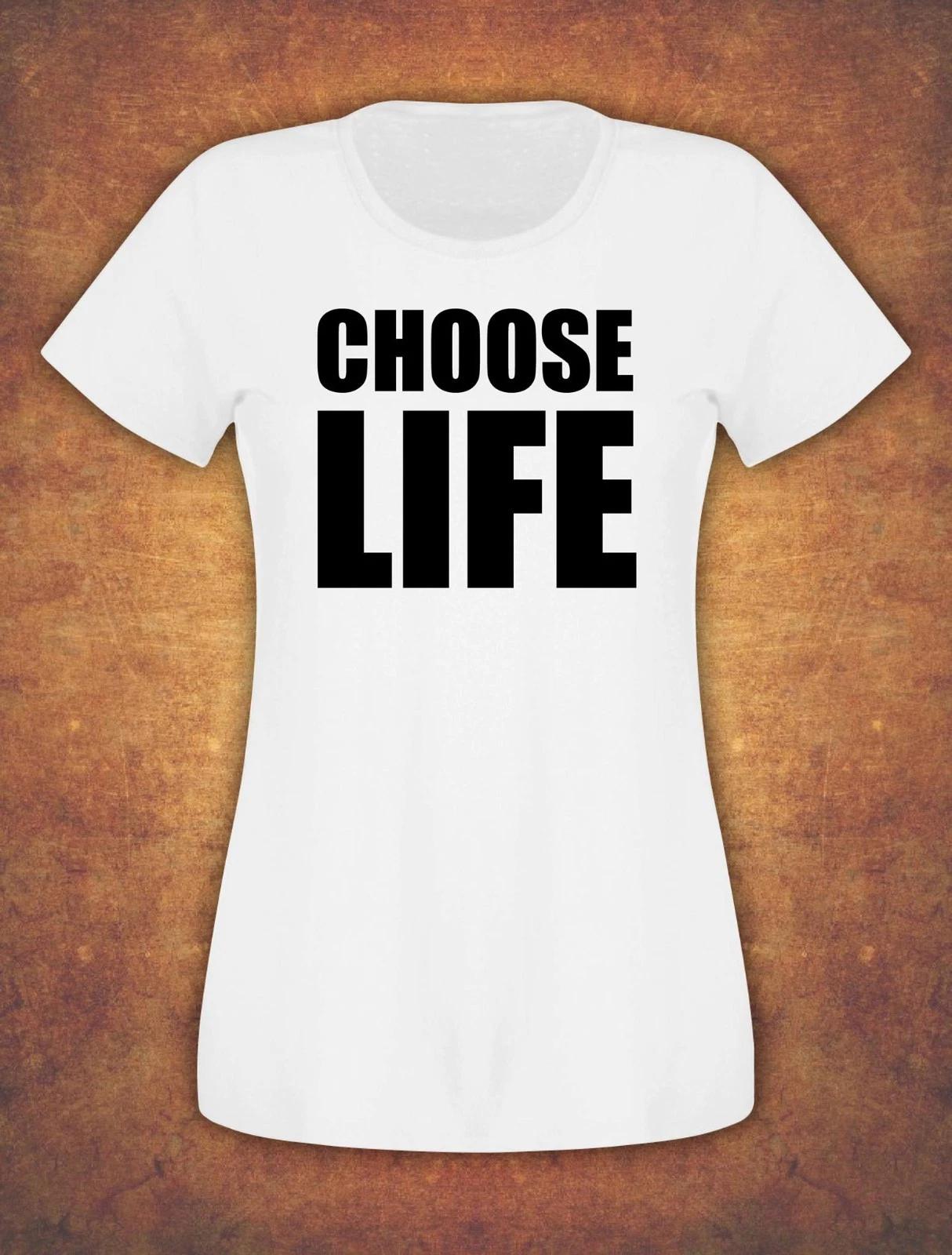 CHOOSE LIFE WHAM Fancy Dress Retro 80s T- Shirt Female White S