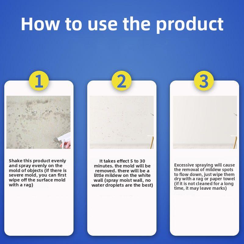 500ml Professional Mold & Mildew Remover Spray Stains On Walls Ceilings Bathroom Tiles Deep Cleaner Prevents Regrowth Quick-Drying Formula
