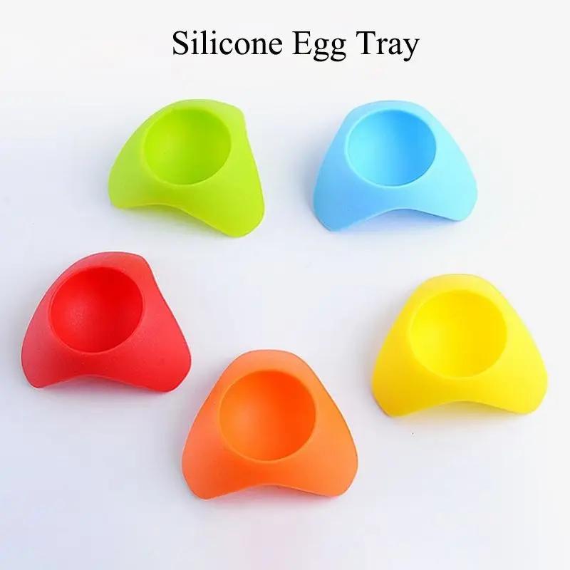 Silicone Egg Tray Colored Egg Seat Holder Stand Storage Rack Eggs Cup Holder For Home Kitchen Gadgets Tools Crepiere