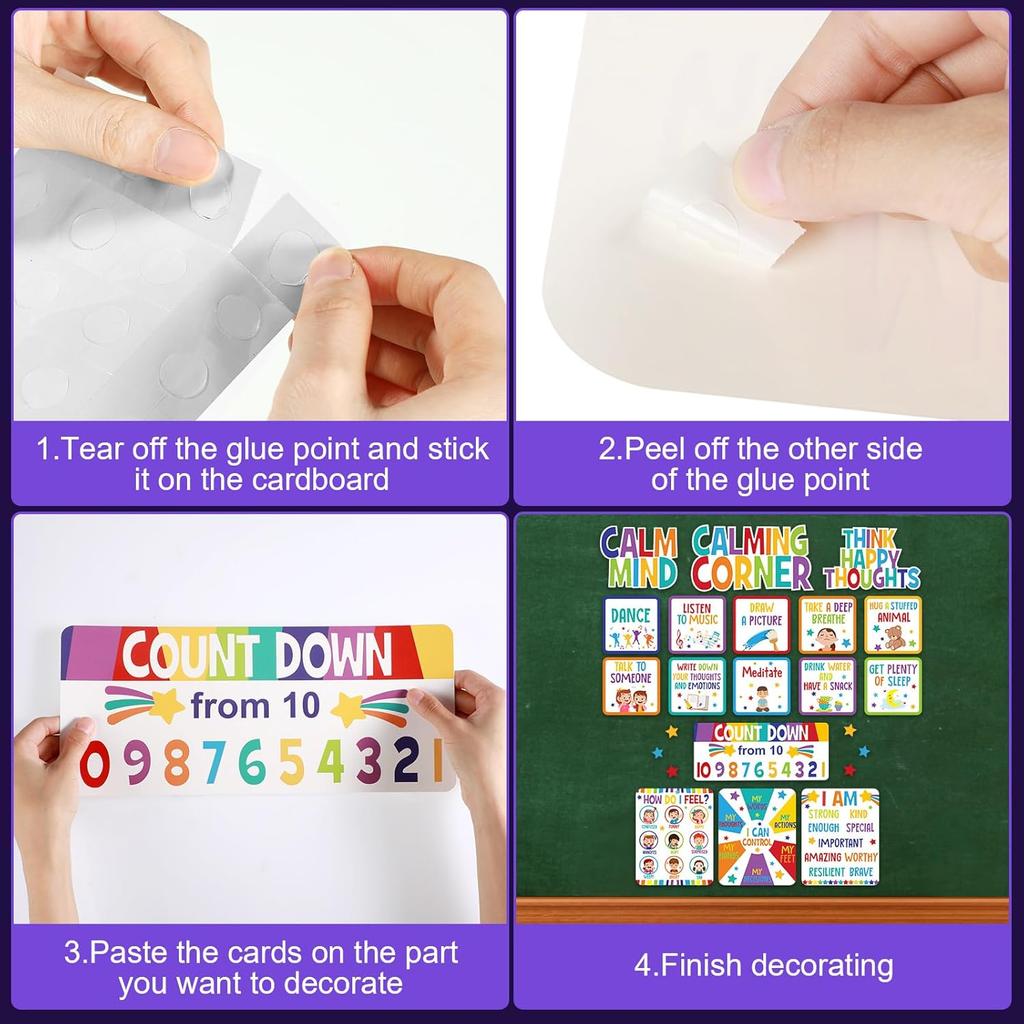 Calm Down Corner Bulletin Board Set for Classroom Decoration Feelings Chart Mental Health Feeling Management Poster for Kindergarten Emotions Poster