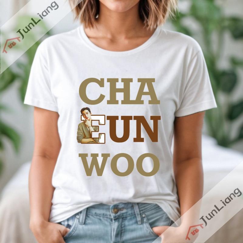 I Love My Boyfriend Cha Eun Woo T-shirts for Unisex Tops Short Sleeved T-shirt Y2k Clothing Goth Clothes Kpop Streetwear Harajuku