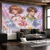 Cardcaptor Sakura Wall Tapestry Aesthetic Wall Hanging Printed Fabric Blanket Decorative Tapestries For Bedroom Living Room Home Decor