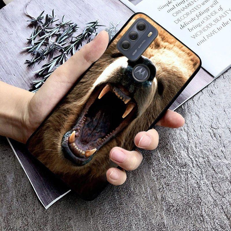 Russia black bear Case for Motorola Moto EDGE 20pro EDGE 20lite E6 E7 Cover G STYLUS GPLAY GPOWER G 5G PLUS G30 G100 Funda Coque