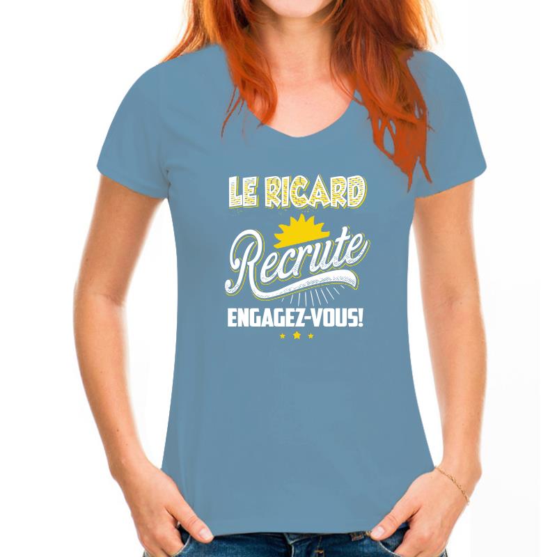 

Men‘s’ T Shirt Summer Le Ricard RECRUTE ENGAGEZ-VOUS Women T-Shirt XL