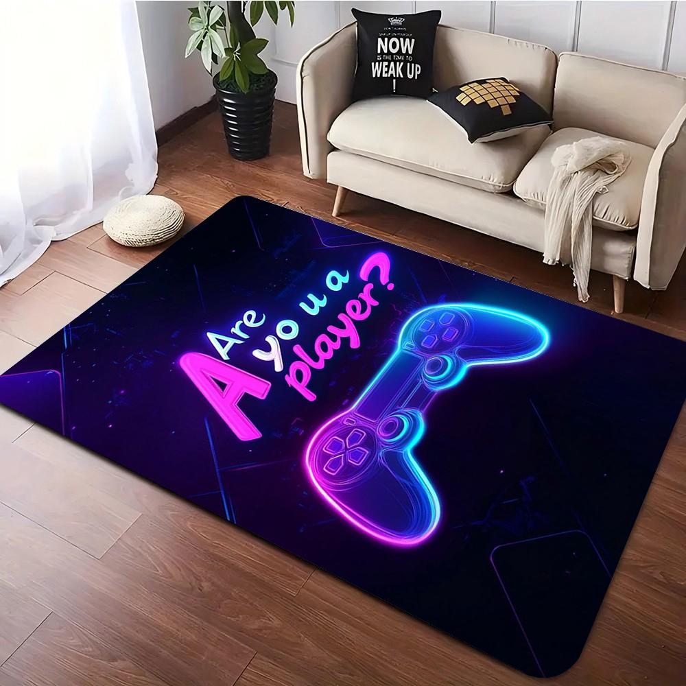Jungenzimmer Großer Gaming-Teppich 3D Spielteppich Controller-Design Kinder Krabbelspiel Anti-Rutsch Bodenmatte Zuhause Schlafzimmer Dekor Teppiche