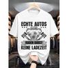 Men's Graphic T-Shirt| German Car Engine Design with Real Cars Have Thirst No Charging Time Slogan- Casual Motorsport Tee for Car Enthusiasts