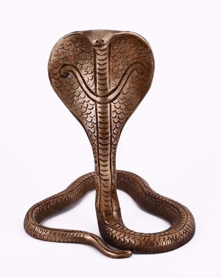 King Cobra Solid Brass Sculpture Snake Saap Naag Devta Antique Showpiece Fortune and Feng Shui Snake