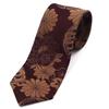 Yuzen Patterned Rinzu Silk Necktie (chrysanthemum, Purple)