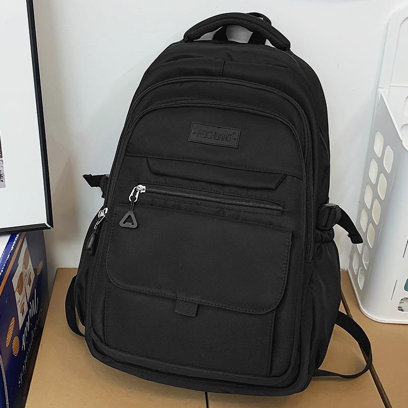 Children Elementary School Students  Female Junior High School Students  Solid Color Male Backpacks  High School Students  Large Capacity Backpacks