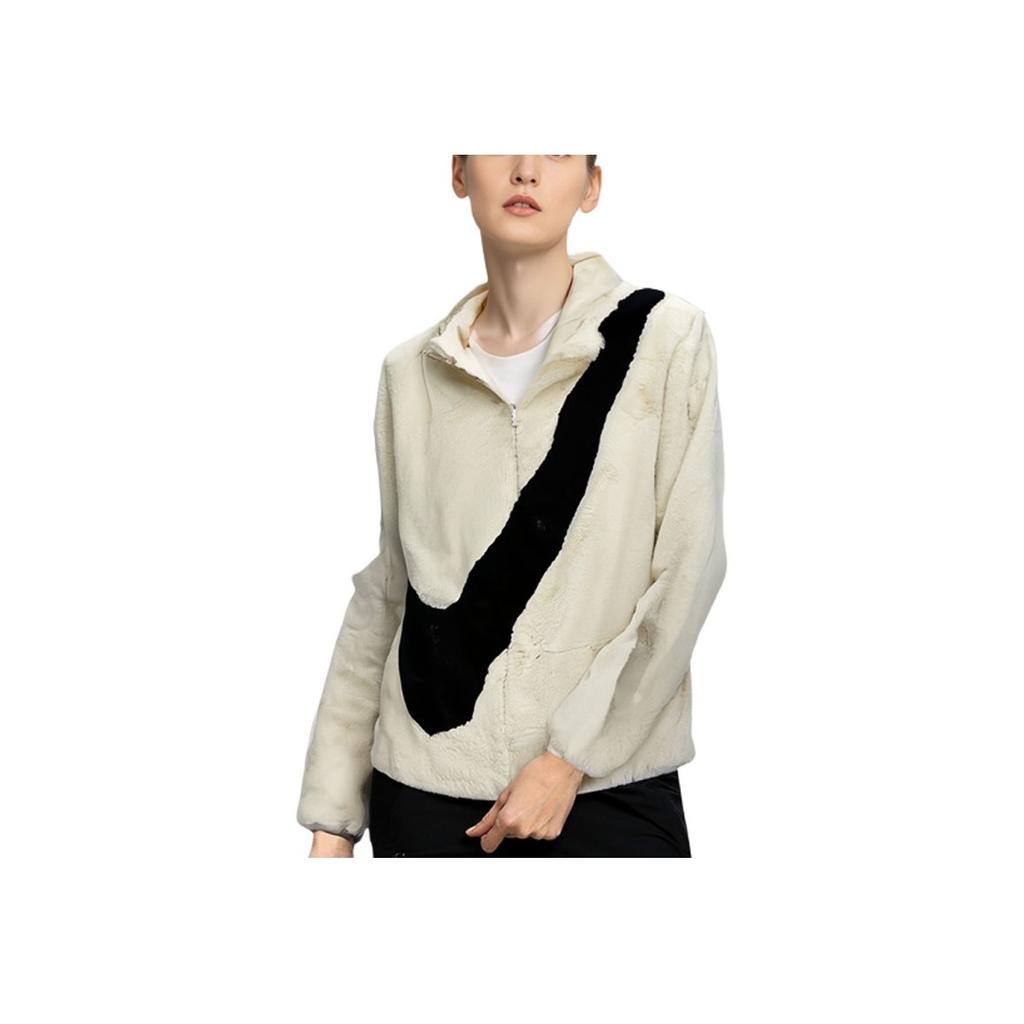 Nike Sportswear Swoosh Large Logo Warm Stand Collar Thick Jacket For Spring Women Jacket White CU6559-238