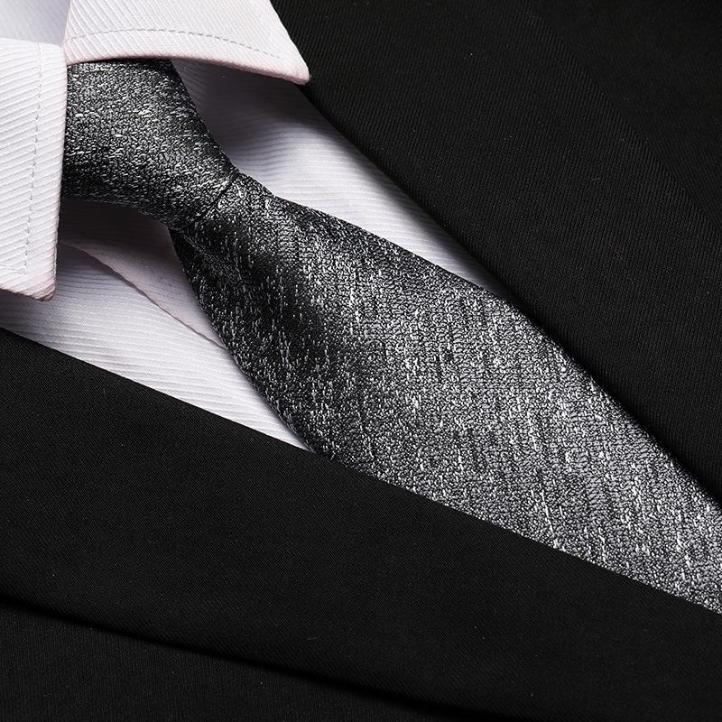 Men s Formal Black Korean Style Zip-Up Tie for Business or Wedding