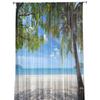 Durchsichtige Vorhänge mit Strand-Tropenpflanzen, Wohnzimmer, Fenster, Tüllvorhänge für Schlafzimmer, Küche, Heimdekoration, Voile-Vorhänge