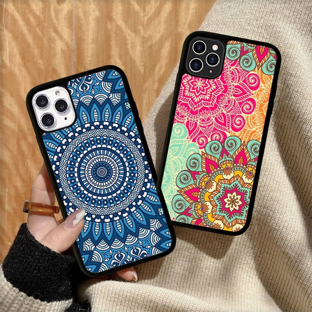 Mandala Painting PC+TPU Phone Case For iPhone 17 16 15 14 PRO MAX 11 12 13 PLUS MINI Cover