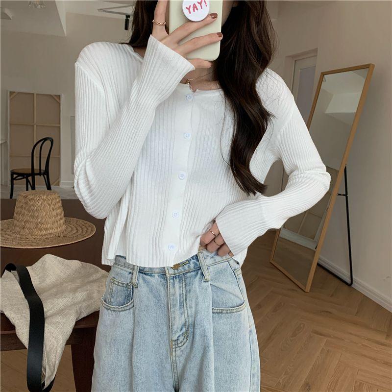 

Fat Sister Slim Looking Easiest for Match Women s Coat Knitting Cardigan White XL Code [60.00 kg-67.50 kg]]