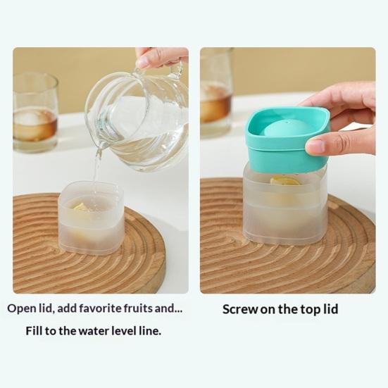 Grande Stampo per Cubetti di Ghiaccio Sferici in Silicone con Coperchio Sigillato Grande Stampo Sferico Rotondo per Whiskey Cocktail Maker di Palline di Ghiaccio a Rilascio One-Click