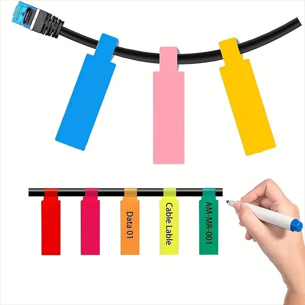 Can Write On Cord Labels Makers Waterproof Label Stickers Colorful Cable Labels Tags  Wire Labels