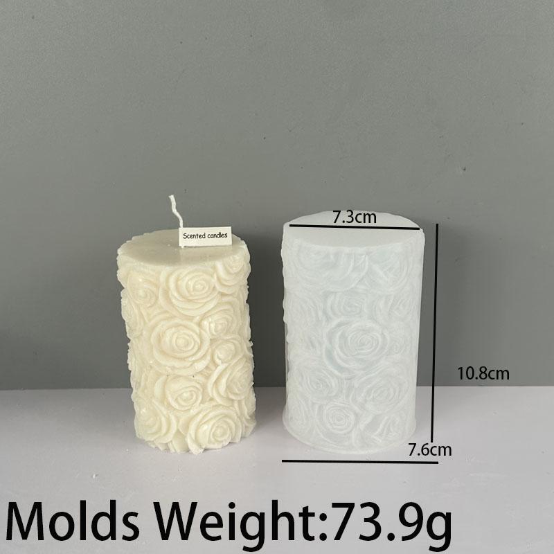 Flower Butterfly Cylindrical Silicone Candle Mold DIY Waves Soap Resin Plaster Making Chocolate Cooking Tool Wedding Decor Gifts