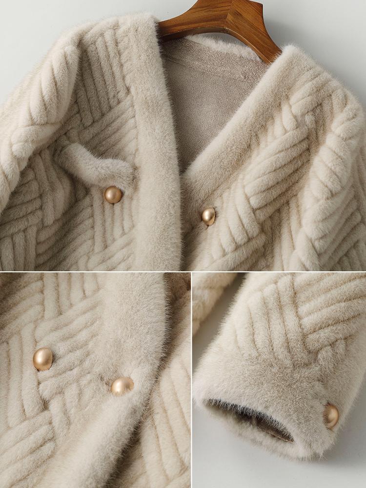 New Women's Faux Mink Fur Plush One-piece Thick Coat, Environmentally Friendly Fur