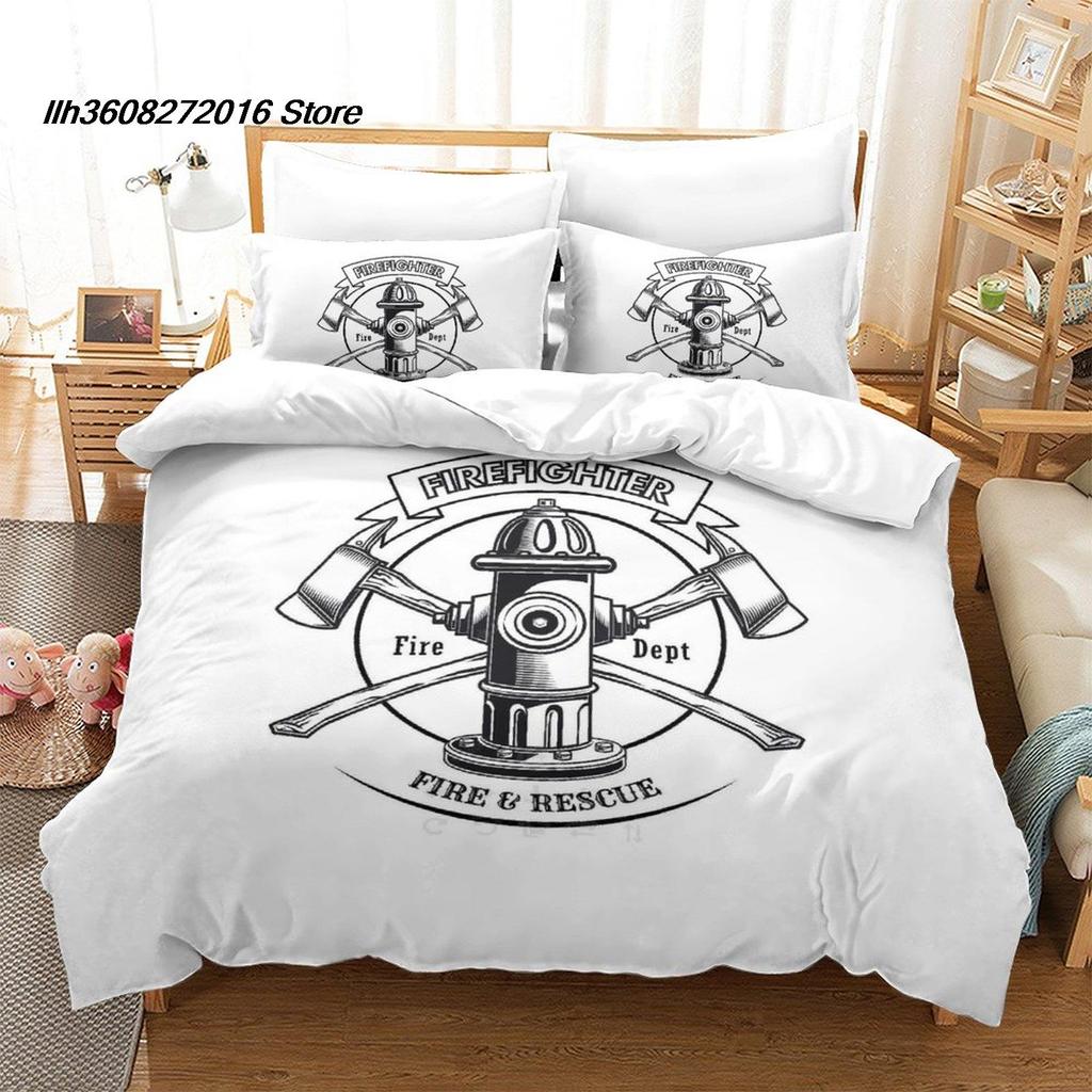 Comforter New Firefighter Rescue Bedding Set Single Twin Full Queen King Size Bed Set Aldult Kid Bedroom Duvet Set 3D Bed