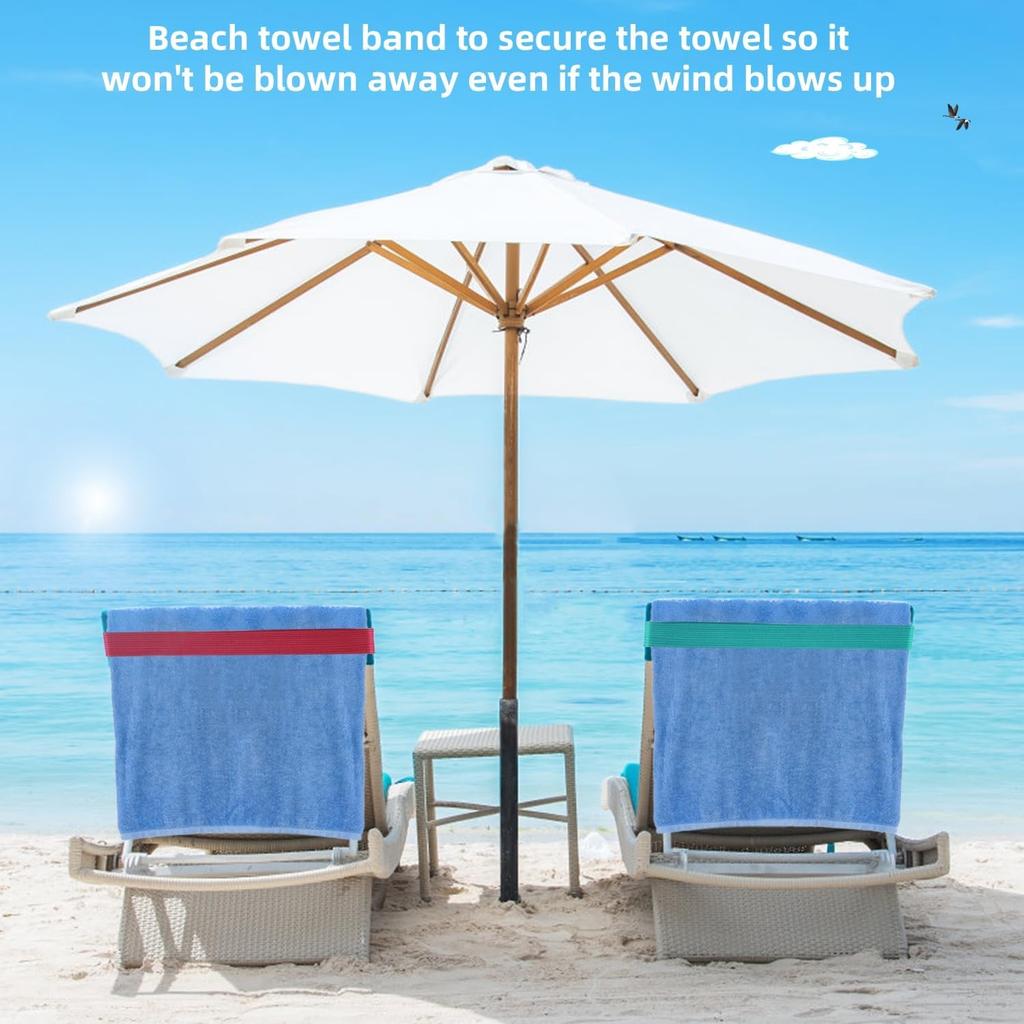 Beach Towel Bands (4 Pack), Beach Chair, Pool Chairs & Cruise Ship Essentials, The Better Towel Chair Clips Towel Holder Beach Towel Clips(4 Mix)