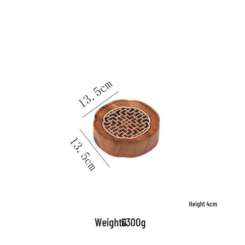 Walnut Zisha Teapot Mat: Small Water Storage Tray for Japanese Tea Brewing