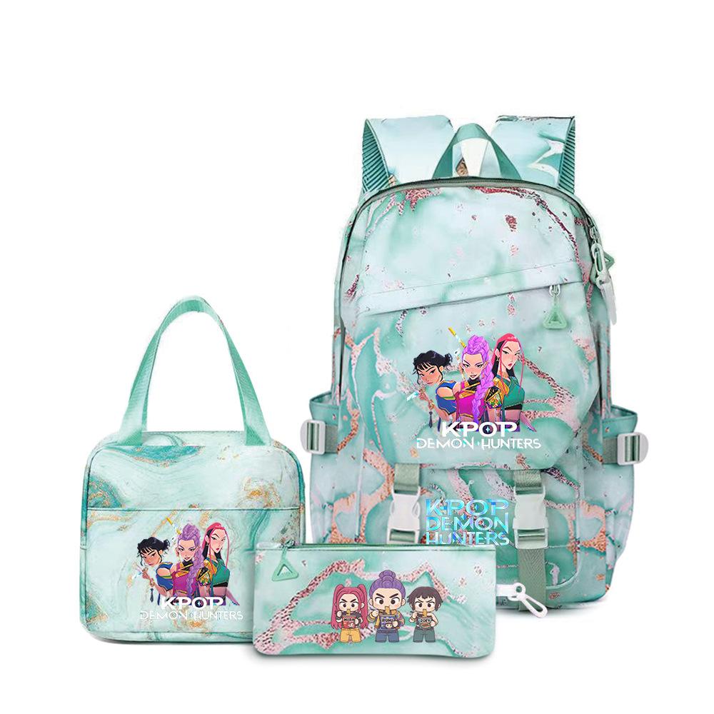 Kpop Demon Hunters, Elementary School Bag, Children'S Backpack, Lunch Bag, Pencil Bag, Three-Piece Set, Student Backpack