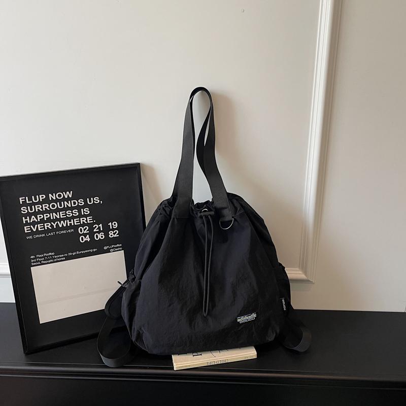 Tote Bag Women's Drawstring Backpack Large Capacity Lightweight Commuter Portable Shoulder Bag