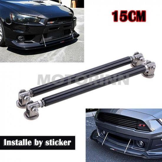 Black For Dodge Charger RT SRT SXT Bumper Lip Splitter Strut Rod Tie Support Bar