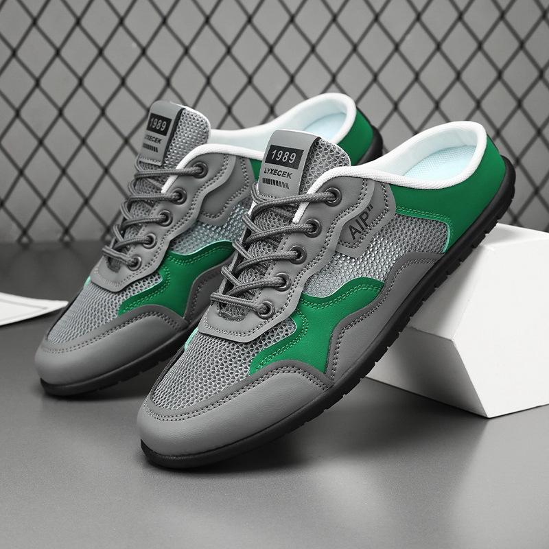 Summer Half-tray White Shoes New Female Students Increase the Height of the Mesh Surface Breathable Casual Street Shot