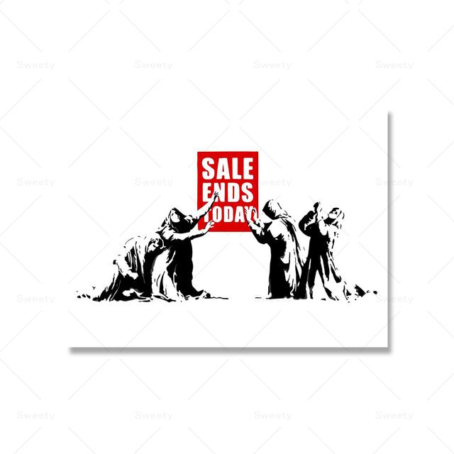 Street Graffiti Art Banksy Butterfly Girl Heart Poster Oil Painting Modern Thinker Living Room