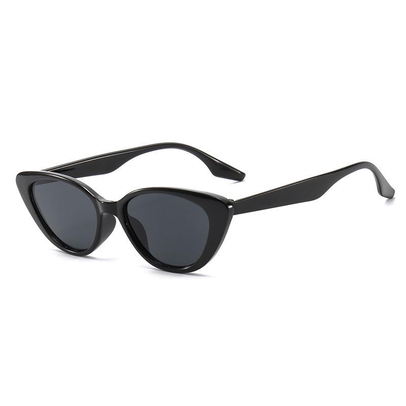 Women's Personalized Tech-Inspired Black Narrow Frame Sunglasses, High-End European & American Fashion, Photography Influencer Style
