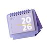 W89C 2026 Desk Calendar Daily Planner Plastic Binding Comb Refillable Table Calender