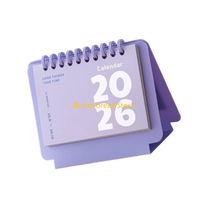 W89C 2026 Desk Calendar Daily Planner Plastic Binding Comb Refillable Table Calender