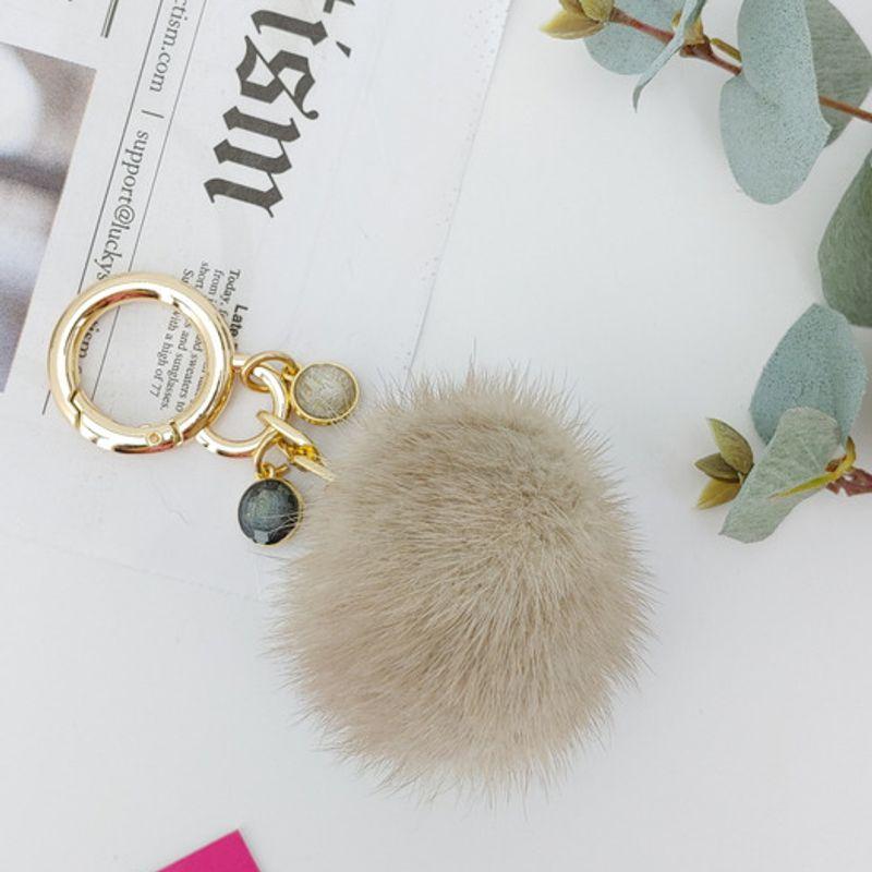 

LALA Natural Mink Fur Keychain - Beige FREE