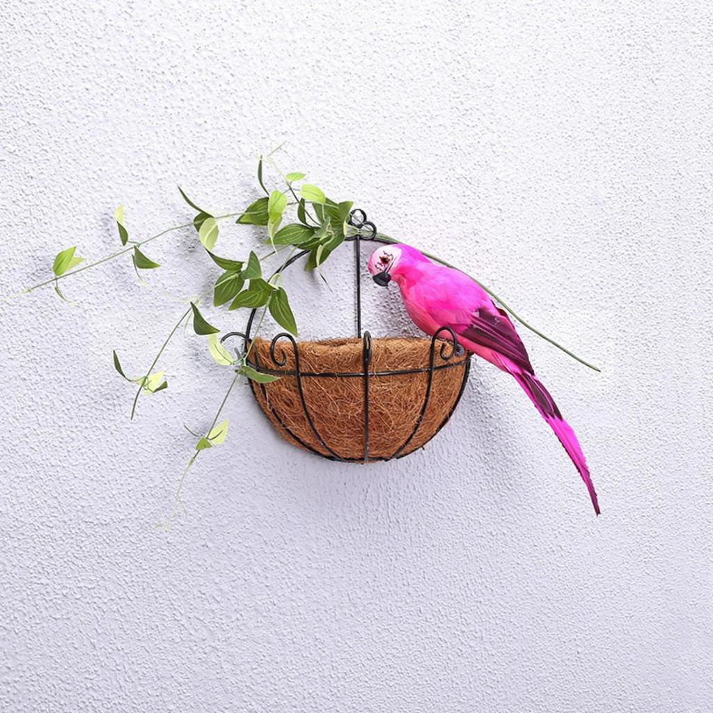 Realistic Parrot Figurine Garden Decoration Artificial Bird Ornament Feathered Craft for Indoor Outdoor Use Patio Yard Decor