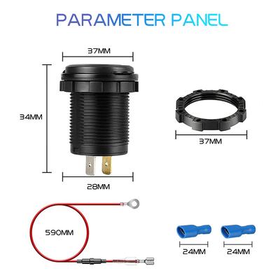 12V 24V 3.1A Car Charger Fast Charge Dual USB Cigarette Socket Power Outlet LED Digital Display For Car Boat Marine Motorcycle