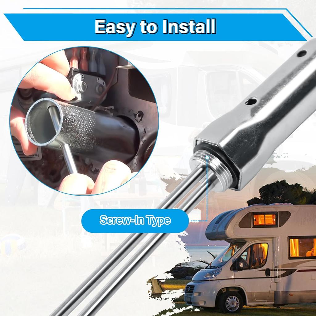 520900 RV Water Heater Element Kit For Suburban RV SW Series Electric Water Heater, Replacement Part 520789 SU520789 232794 Heating Element, Screw-In