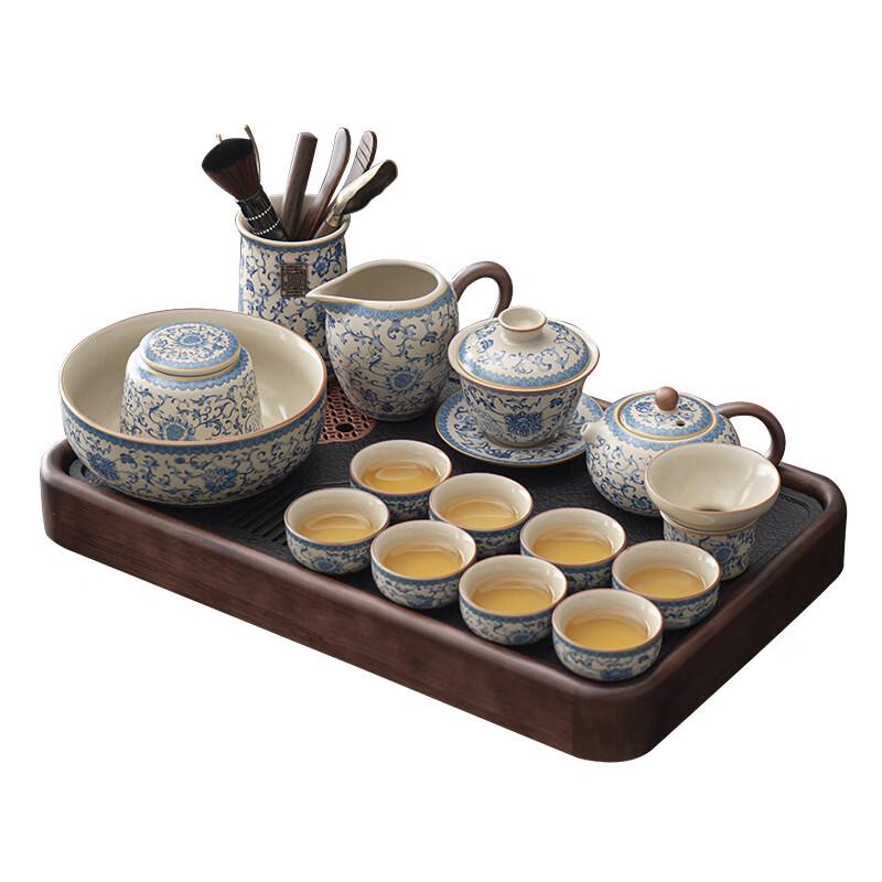 Handun Blue and White Ru Kiln Tea Set