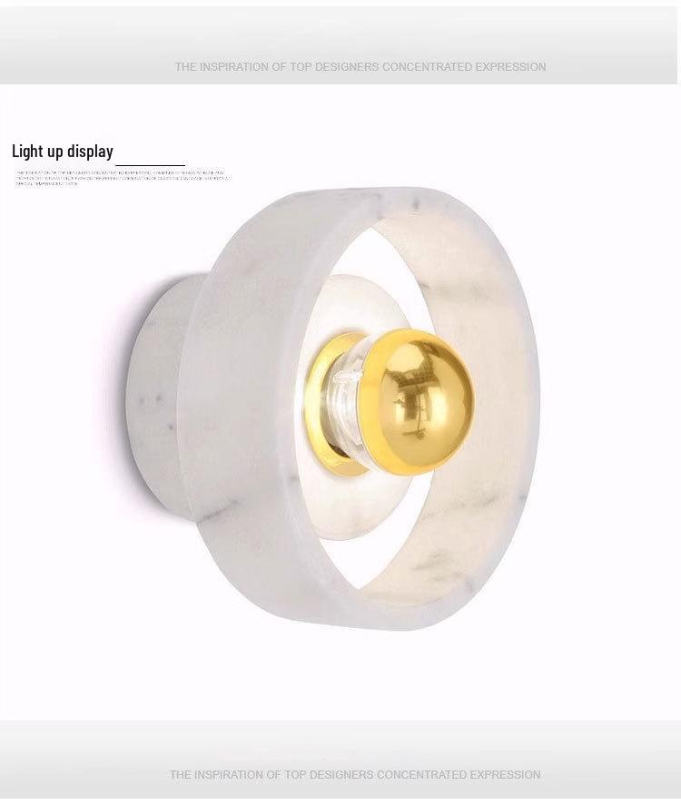 Nordic Minimalist Marble Wall Lamp - Modern Designer Light for Coffee Shops, Restaurants, Corridors, and Aisles.