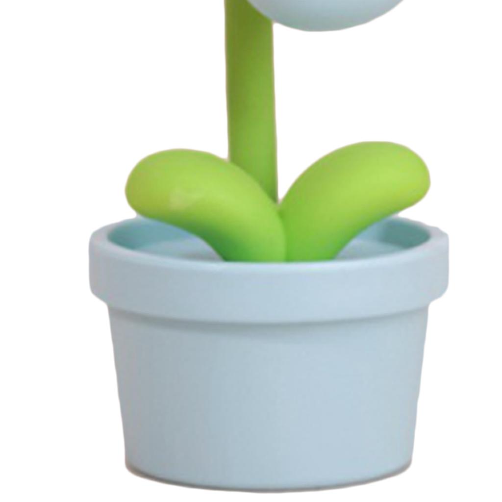 Flower Night Light for Kids Soft Light 360 Degree Bending Battery Powered Bedside Lamps for Living Rom Blue
