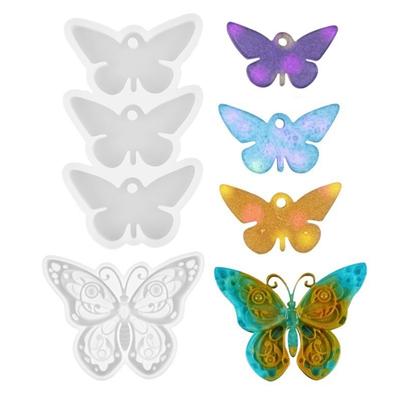 Butterfly Necklace Keychain Mold Silicone Pendant Mold Earring Ornament Epoxy Resin Casting Jewelry Making Diy Crafts