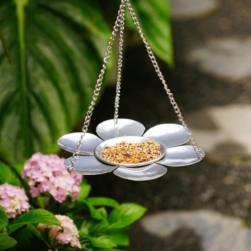 Metal Tray Hanging Bird Feeder Large Capacity Bird Bath Parrot Feeding Station  Garden Decoration