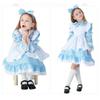 Nuovo Stile Bambina Blu Rosa Nero Costume di Halloween per Bambini Festa Abito da Cameriera Lolita Cosplay Costumi di Carnevale Fantasia Ragazze