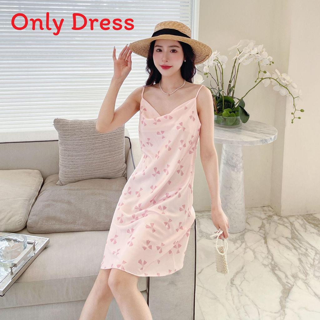 Summer Girl Ice Silk Heart Nightdress With V Neck And Sleeveless Design For Home Wear