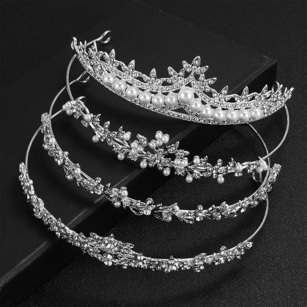 Rhinestones Crystal Headdress Fashion Hair Accessories Headpieces Princess Tiara Crown Headbands