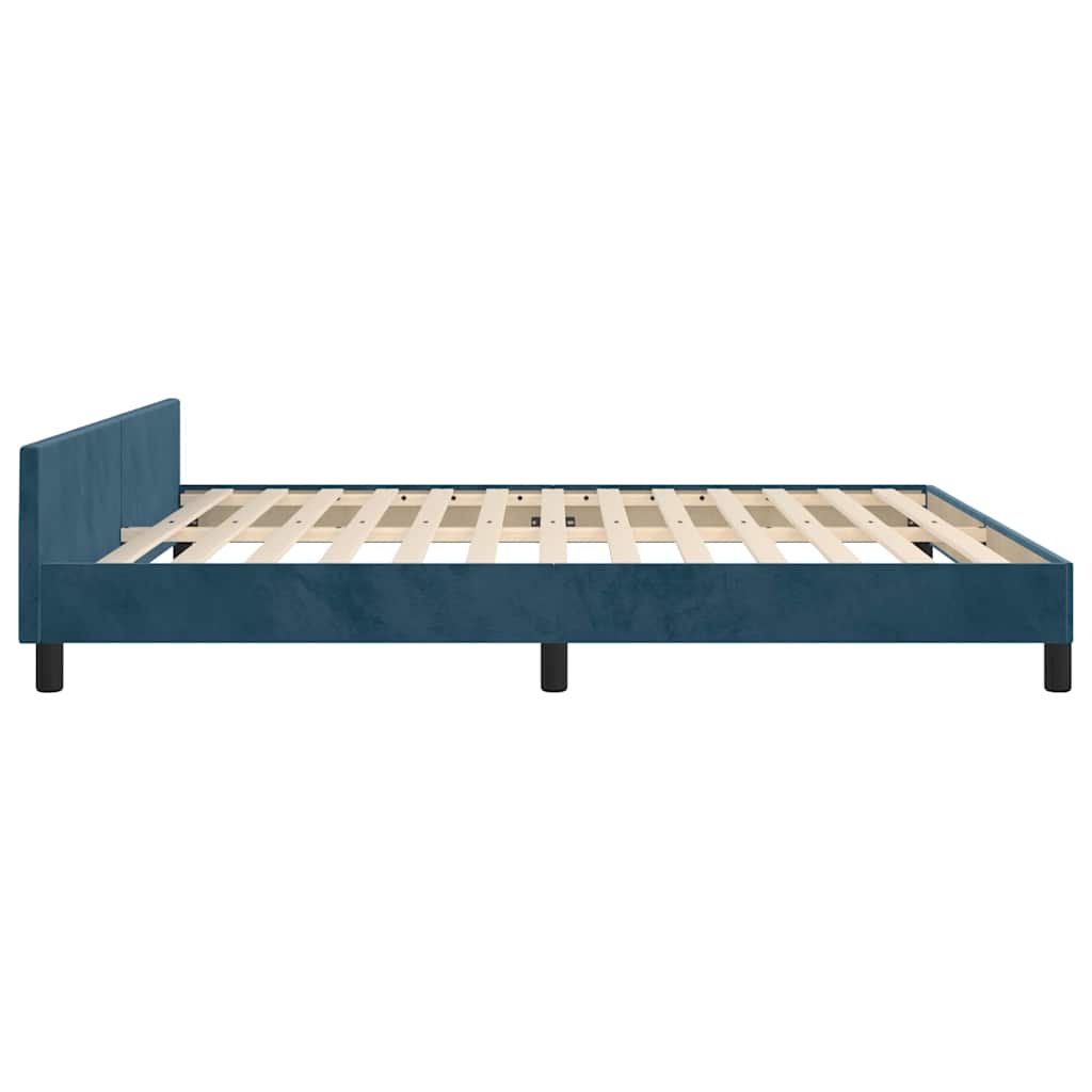 Bed Frame without Mattress Dark Blue 160x200 cm Velvet